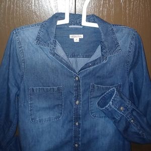 Maroma Button Down Denim Jean Shirt - Size Small - Color Dark Blue Denim